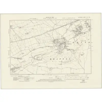 1922 Map of Wiltshire XLV.NW, 1926 Print
