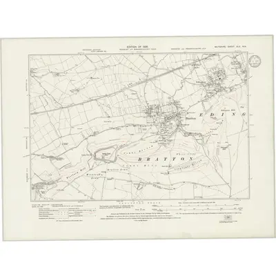 1922 Map of Wiltshire XLV.NW, 1933 Print