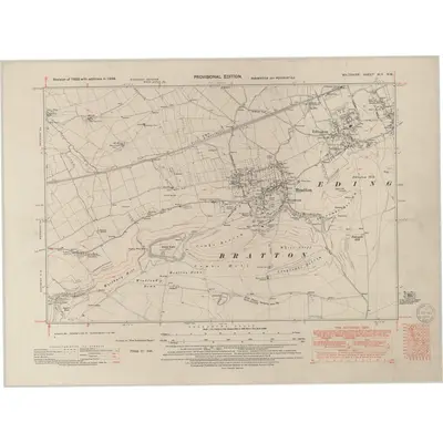 1938 Map of Wiltshire XLV.NW, 1949 Print