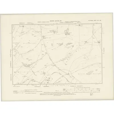 1899 Map of Wiltshire XLV.SW, 1901 Print