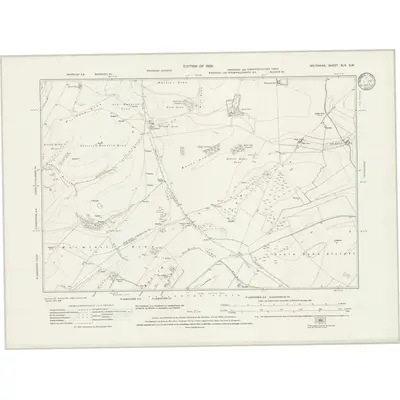 1922 Map of Wiltshire XLV.SW, 1933 Print