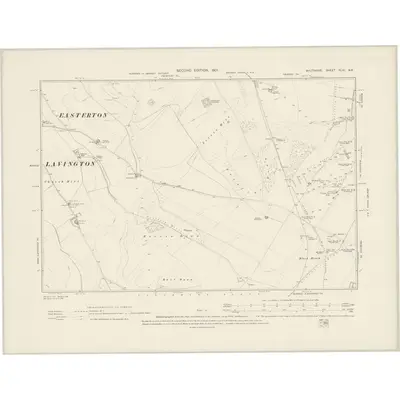 1899 Map of Wiltshire XLVI.NE, 1901 Print