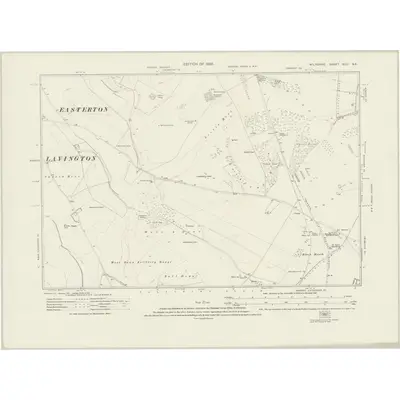 1922 Map of Wiltshire XLVI.NE, 1926 Print