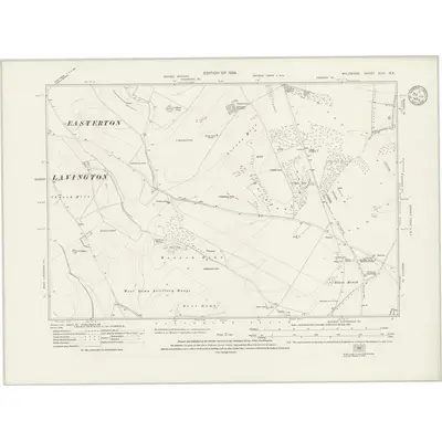 1922 Map of Wiltshire XLVI.NE, 1934 Print