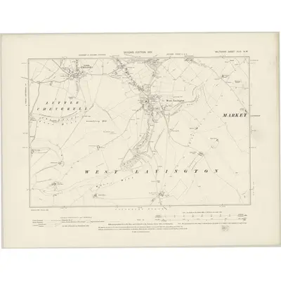 1899 Map of Wiltshire XLVI.NW, 1901 Print