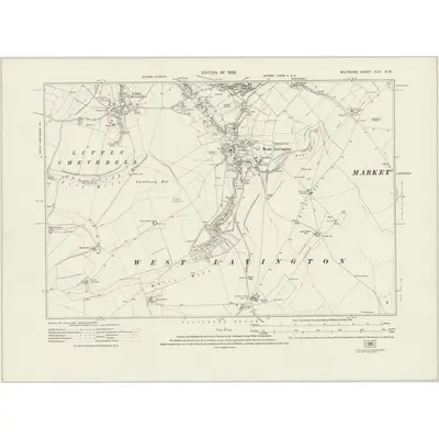 1922 Map of Wiltshire XLVI.NW, 1926 Print