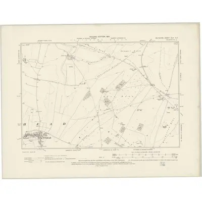 1899 Map of Wiltshire XLVI.SE, 1901 Print