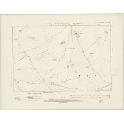 1899 Map of Wiltshire XLVI.SW, 1901 Print
