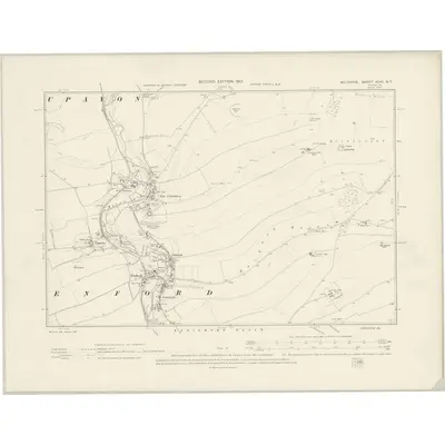 1899 Map of Wiltshire XLVII.NE, 1901 Print