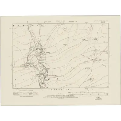 1922 Map of Wiltshire XLVII.NE, 1925 Print