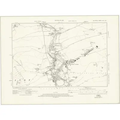 1922 Map of Wiltshire XLVII.SE, 1925 Print