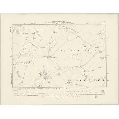 1900 Map of Wiltshire XLVII.SW, 1901 Print