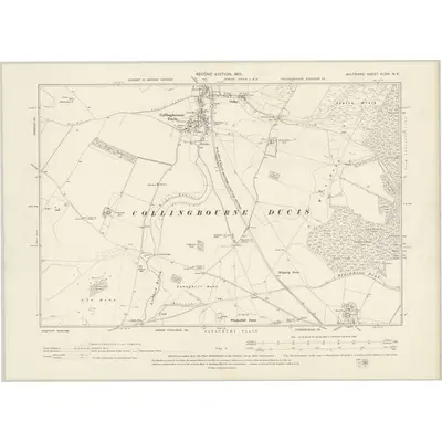 1899 Map of Wiltshire XLVIII.NE, 1901 Print