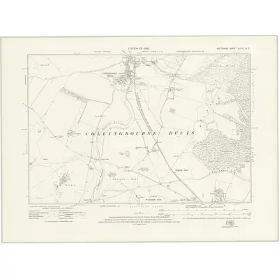 1923 Map of Wiltshire XLVIII.NE, 1926 Print