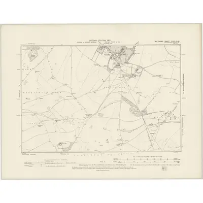 1899 Map of Wiltshire XLVIII.NW, 1901 Print