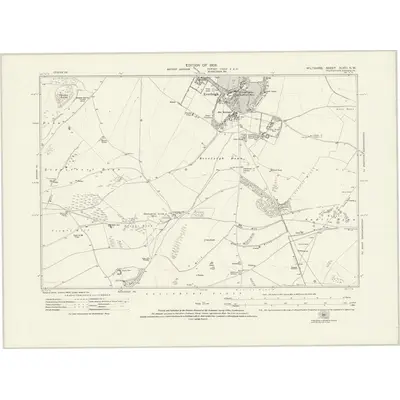 1922 Map of Wiltshire XLVIII.NW, 1926 Print