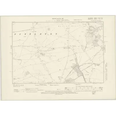 1899 Map of Wiltshire XLVIII.SW, 1901 Print