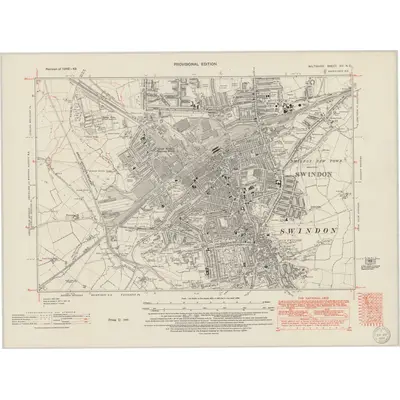 1942 Map of Wiltshire XV.NE, 1950 Print
