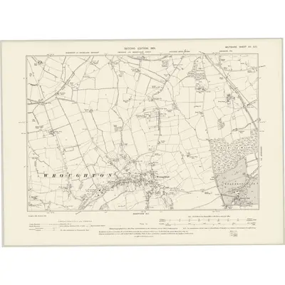1899 Map of Wiltshire XV.SE, 1901 Print