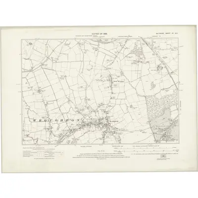 1922 Map of Wiltshire XV.SE, 1925 Print