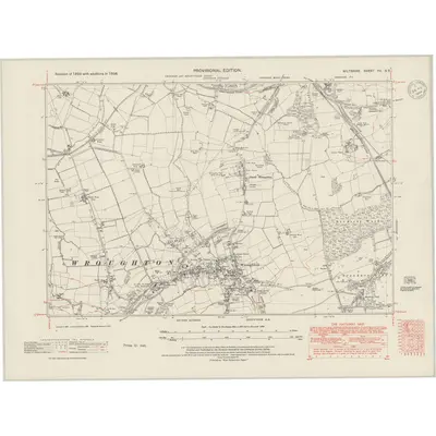 1938 Map of Wiltshire XV.SE, 1948 Print
