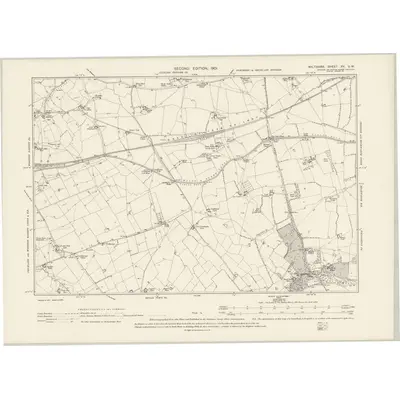 1899 Map of Wiltshire XV.SW, 1901 Print