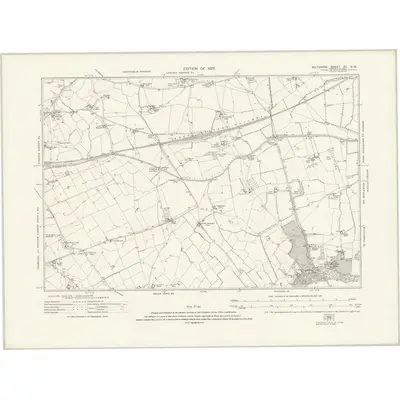 1922 Map of Wiltshire XV.SW, 1925 Print