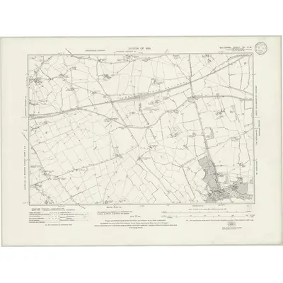 1922 Map of Wiltshire XV.SW, 1933 Print