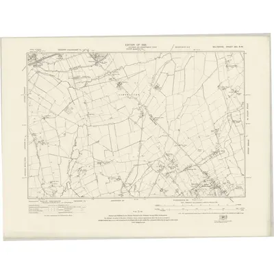1922 Map of Wiltshire XVI.NW, 1925 Print