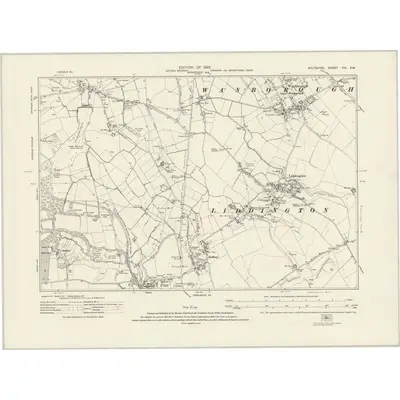 1922 Map of Wiltshire XVI.SW, 1925 Print