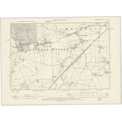 1899 Map of Wiltshire XX.NE, 1901 Print