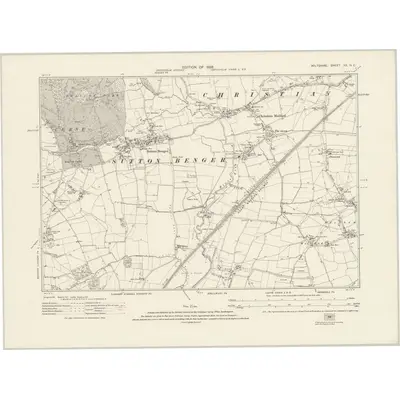 1921 Map of Wiltshire XX.NE, 1925 Print