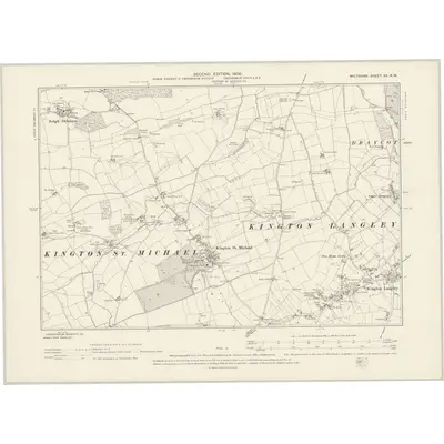 1899 Map of Wiltshire XX.NW, 1900 Print