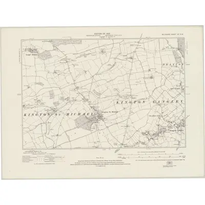 1921 Map of Wiltshire XX.NW, 1925 Print