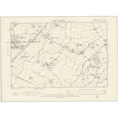 1899 Map of Wiltshire XX.SE, 1901 Print