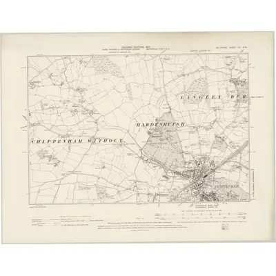 1899 Map of Wiltshire XX.SW, 1901 Print