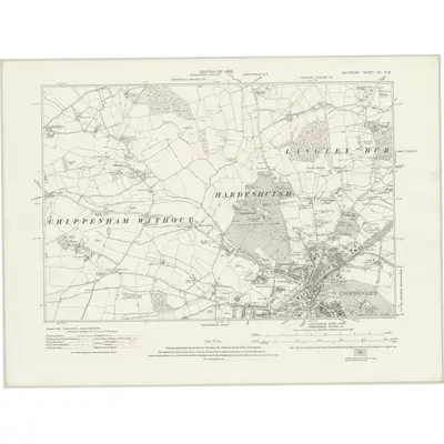 1921 Map of Wiltshire XX.SW, 1926 Print