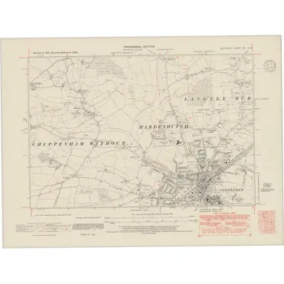 1938 Map of Wiltshire XX.SW, 1948 Print