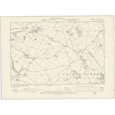 1899 Map of Wiltshire XXI.NE, 1900 Print