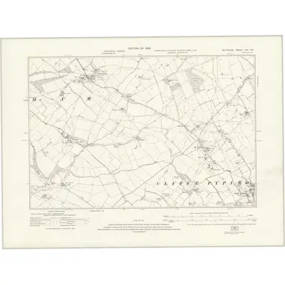 1921 Map of Wiltshire XXI.NE, 1925 Print