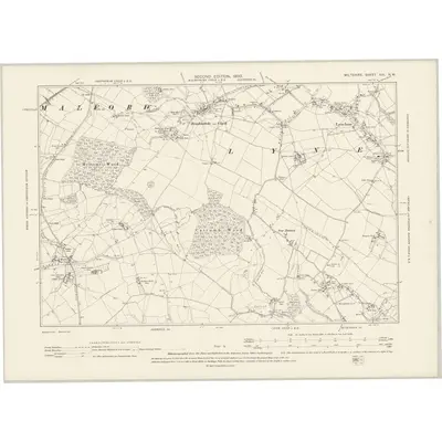 1899 Map of Wiltshire XXI.NW, 1900 Print
