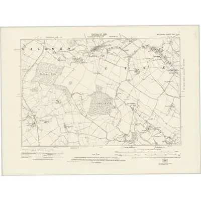 1921 Map of Wiltshire XXI.NW, 1925 Print