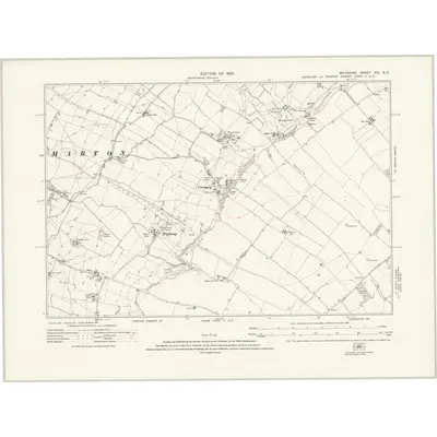 1922 Map of Wiltshire XXI.SE, 1925 Print