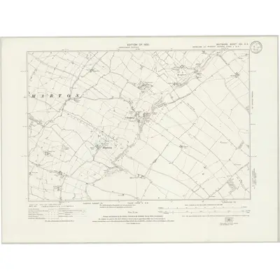 1922 Map of Wiltshire XXI.SE, 1933 Print