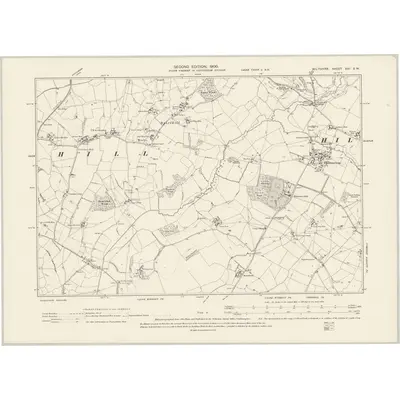 1899 Map of Wiltshire XXI.SW, 1900 Print
