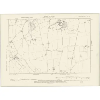 1899 Map of Wiltshire XXII.NE, 1901 Print