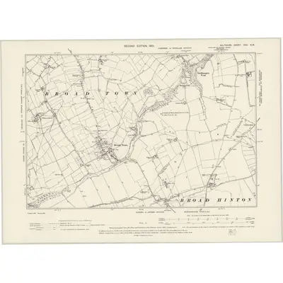 1899 Map of Wiltshire XXII.NW, 1901 Print