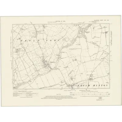 1922 Map of Wiltshire XXII.NW, 1925 Print