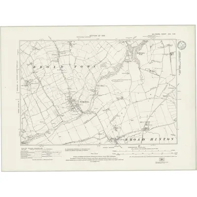 1922 Map of Wiltshire XXII.NW, 1933 Print