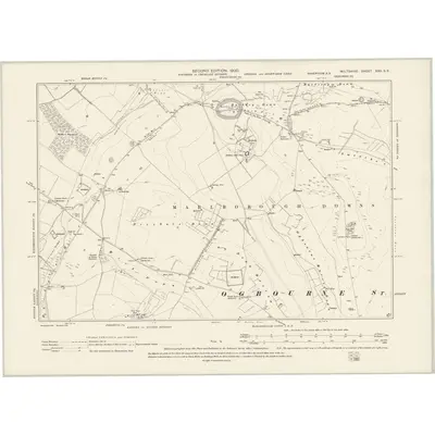 1899 Map of Wiltshire XXII.SE, 1900 Print